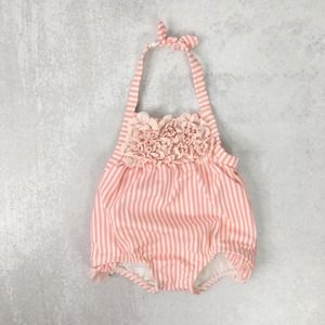 Baby girl pink stripe swimsuit 3-6 mo Janie & Jack